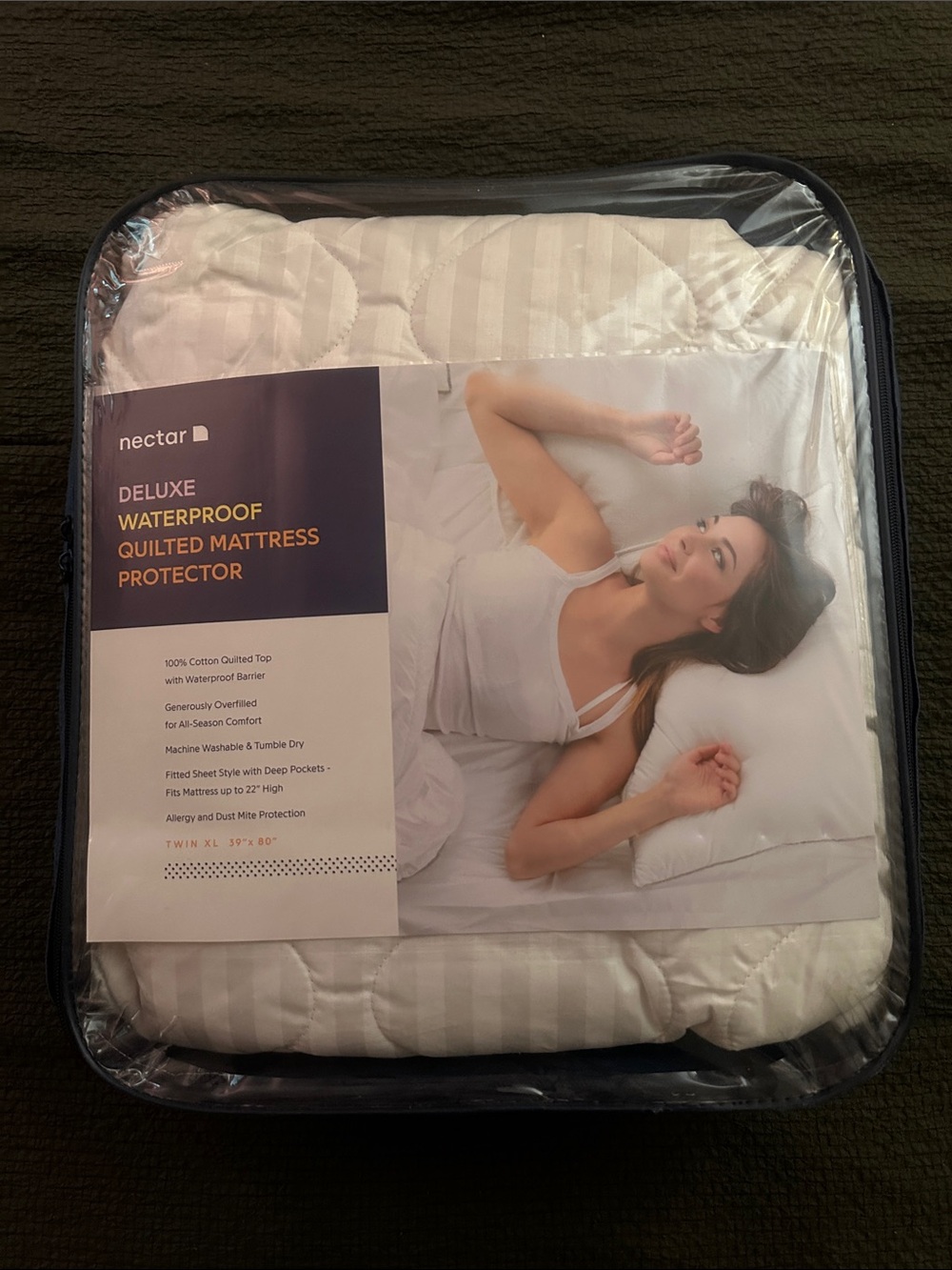 Nectar Deluxe Waterproof Quilted Mattress Protector - White